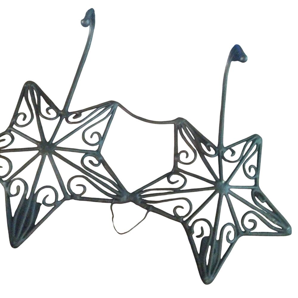 A Set of 4 Black Metal Bat Wall Hooks – Gothic Decorative 2-Hook Hangers